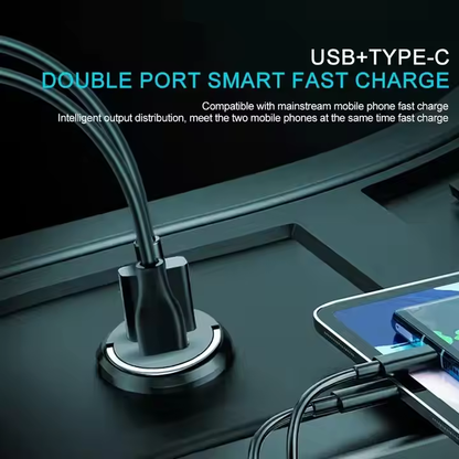 Fast Charging Car Charger Support 100W PD USB QC3.0 Mini Car Charger Adapter for iPhone, Samsung , Huawei etc.