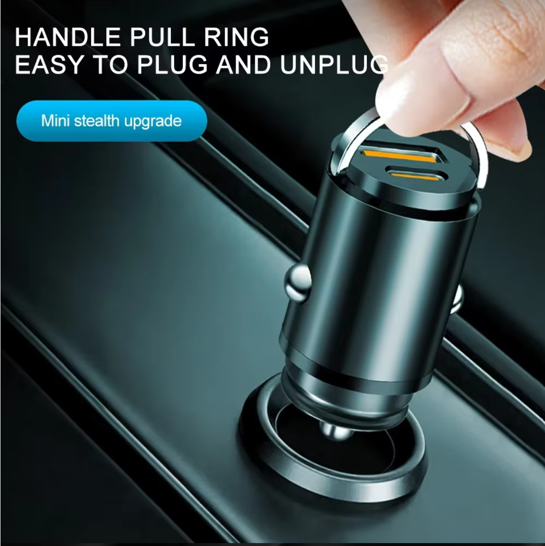 Fast Charging Car Charger Support 100W PD USB QC3.0 Mini Car Charger Adapter for iPhone, Samsung , Huawei etc.