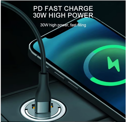 Fast Charging Car Charger Support 100W PD USB QC3.0 Mini Car Charger Adapter for iPhone, Samsung , Huawei etc.