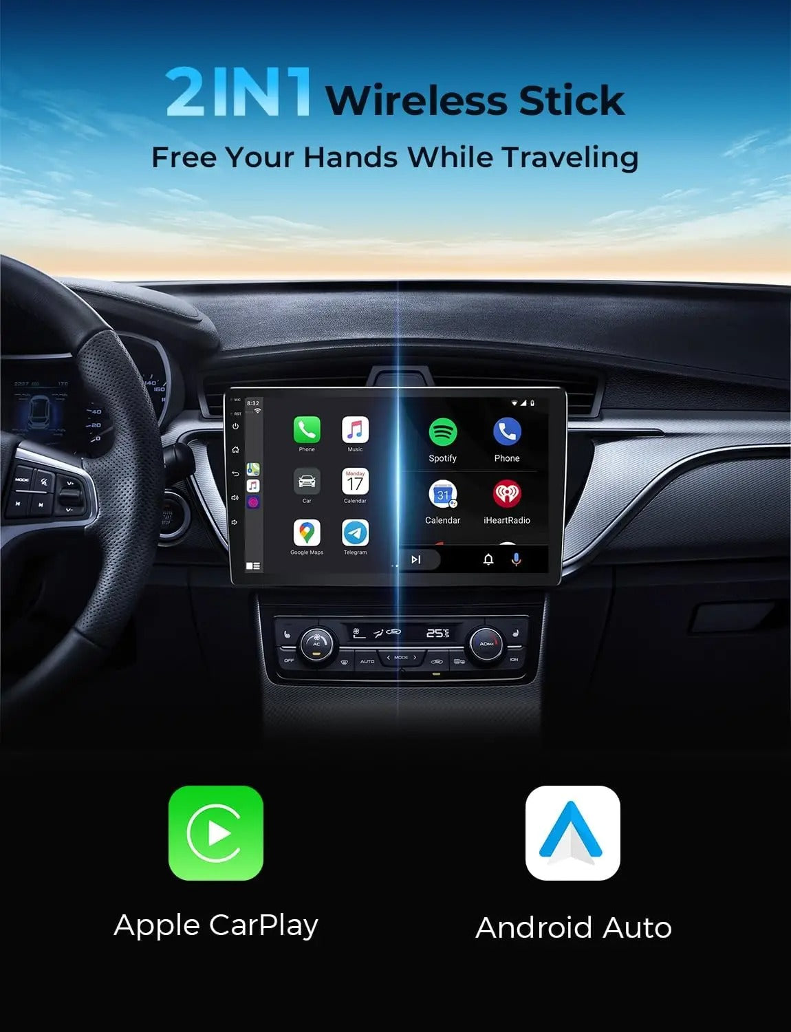 Wireless CarPlay USB Adapter Dongle - Effortless IOS Mirroring For Cars