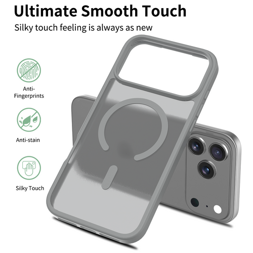 iPhone 17 Pro & Pro Max Case Durable Grey Magnetic compatible