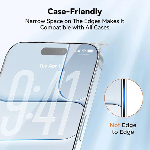 iPhone Series 14,15,16&17 clear screen protector with self application Kit