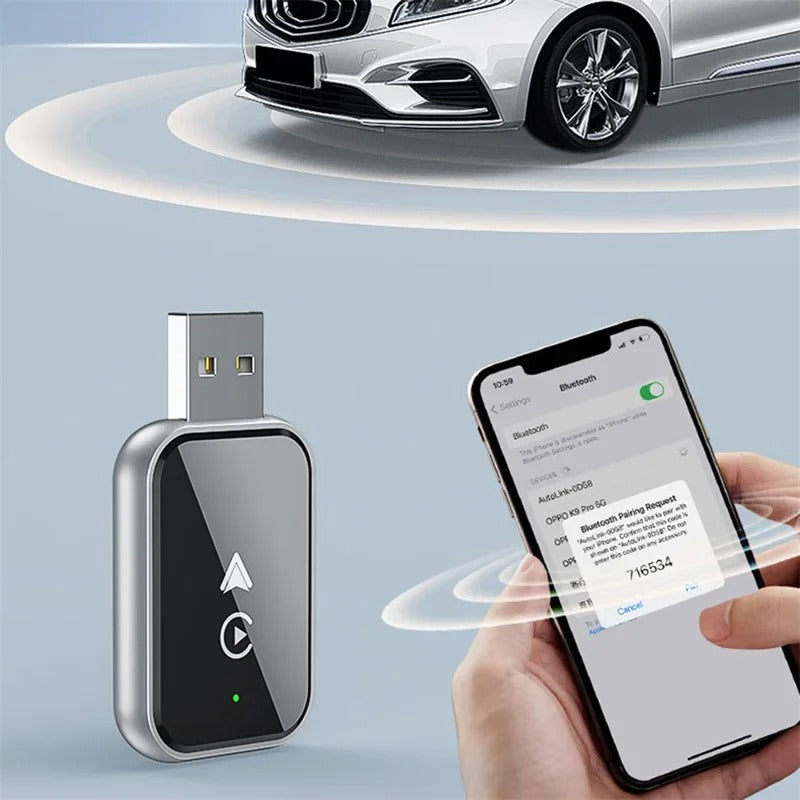 Wireless CarPlay USB Adapter Dongle - Effortless IOS Mirroring For Cars